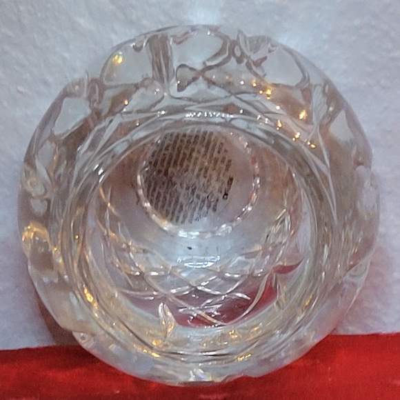 Vtg Candle Holder Heavy Clear Cut Glass Star & Diamond Pattern - Picture 7 of 8